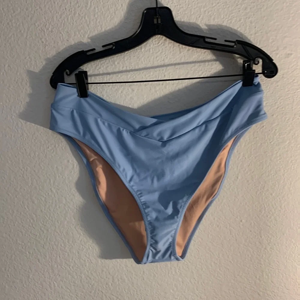 J Crew NEW blue XL bikini Swim Bottom summer vacation Spring high waist RESORT